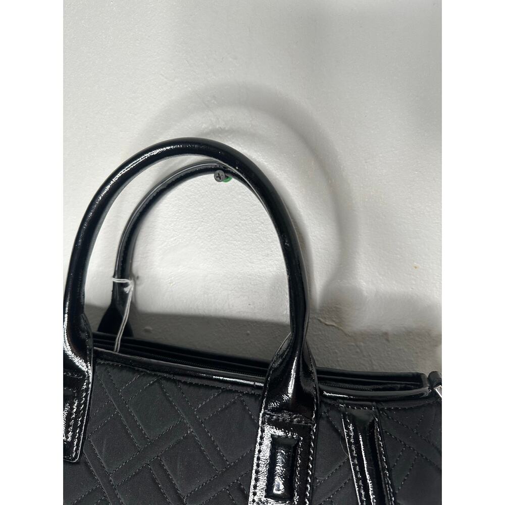 VERA BRADLEY Black Espresso Trimmed Trapeze Quilted Crossbody Top Handle Purse - Picture 12 of 16